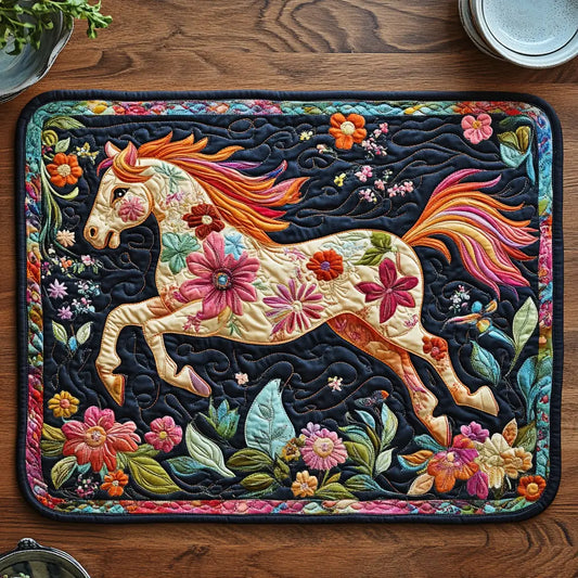 Floral Horse Quilted Place Mat