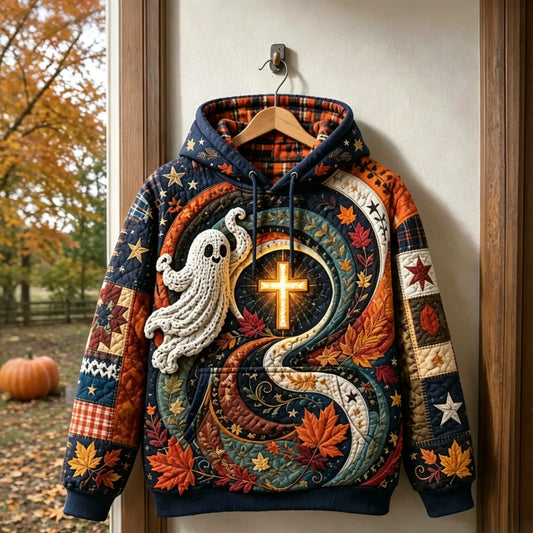 Autumn Faith Vortex Quilted Casual Regular Fit Long Sleeve Hoodie Sweatshirt