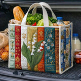Cozy Books Quilted Shopping Bag