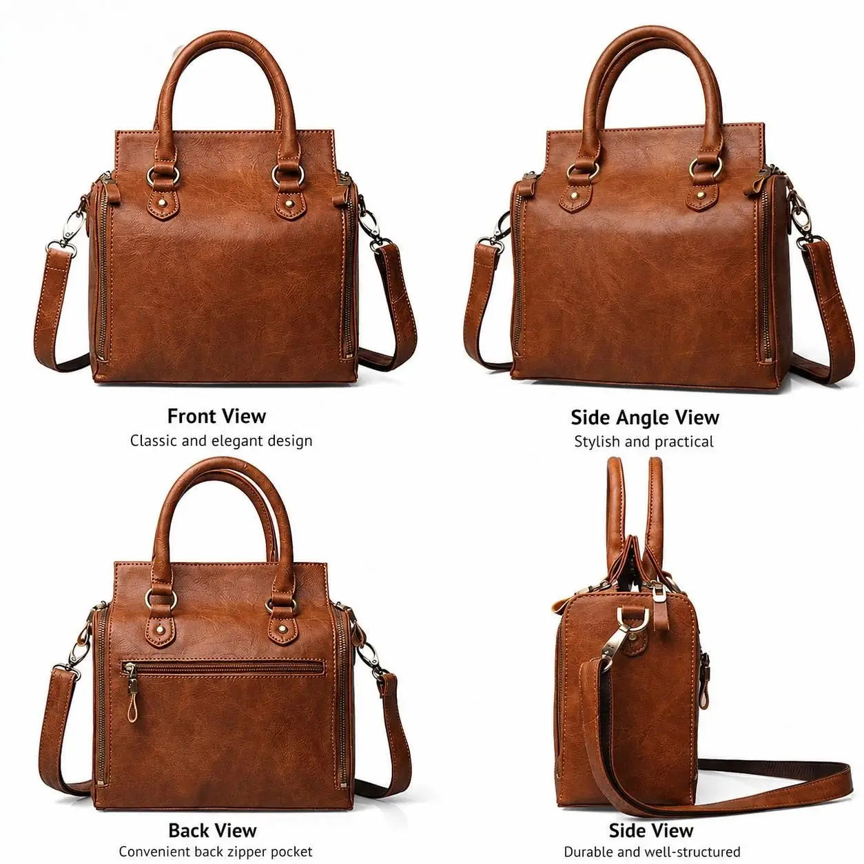 Retro PU Leather Handbag with Multi Card Slot