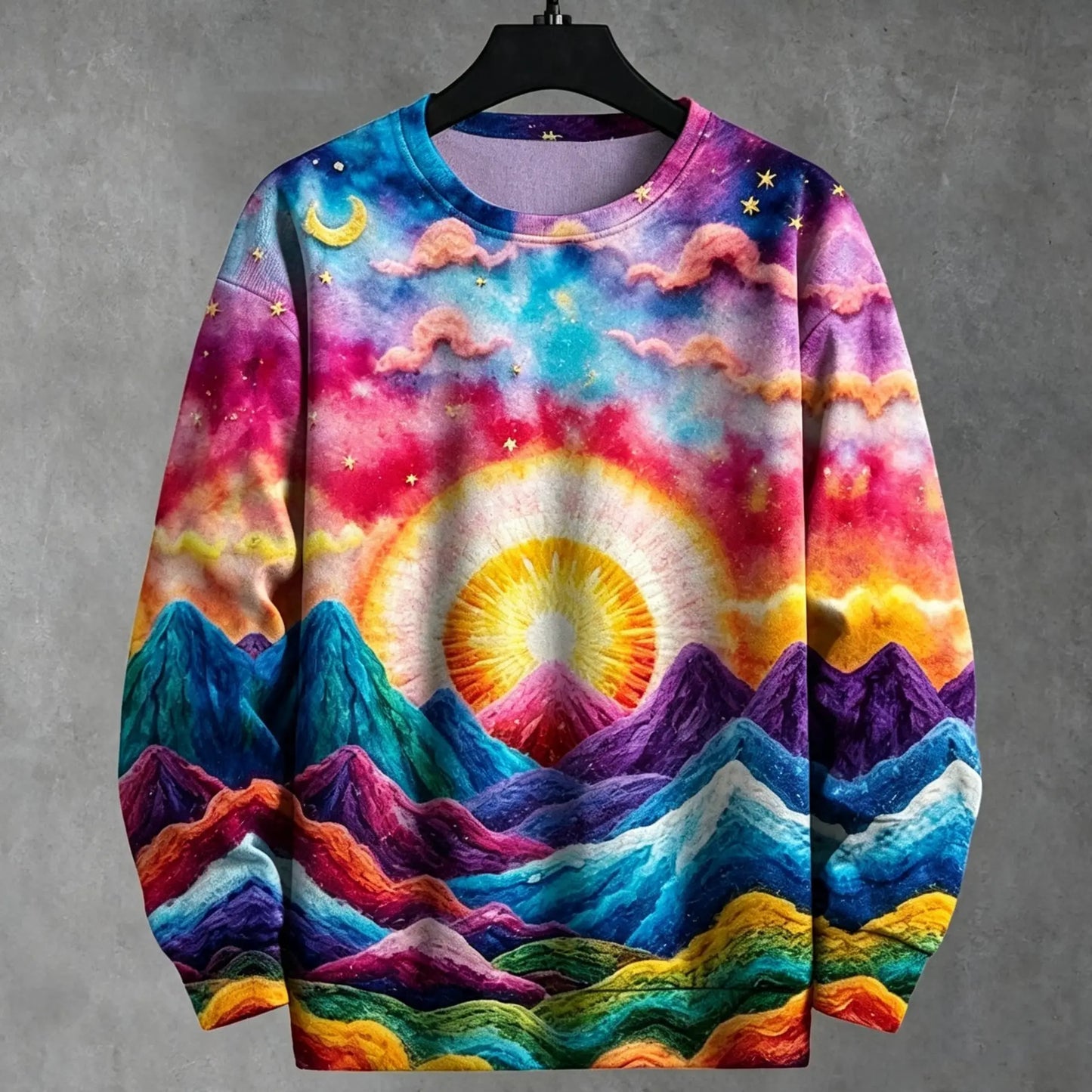 Starry Mountain Colorful Boho Style Sweatshirt