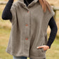 Womens Warm Button Down Sherpa Fleece-Look Vest