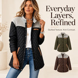 Women's Casual Color Blocked Cotton Padded Jacket