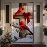 Cross Red Cardinal Quilted Door Cover