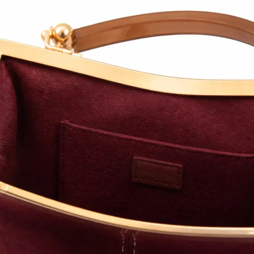 Women's Suede Structured Top Frame Crossbody Bag
