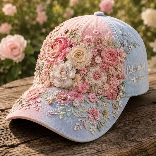 Pink Blue Colorblock 3D-printed Creature Pattern Cap