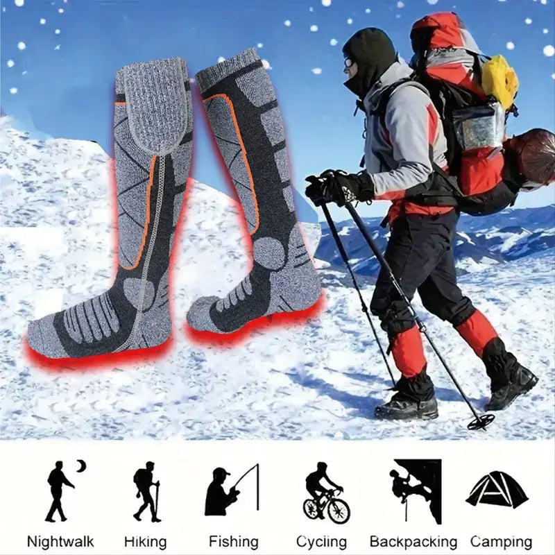 Heated Thermal Socks With Three Adjustable Temperature Settings