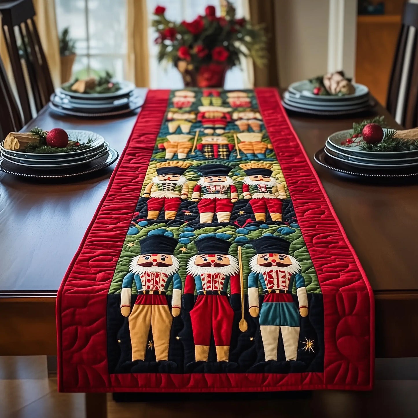 Christmas Nutcracker Quilted Table Runner