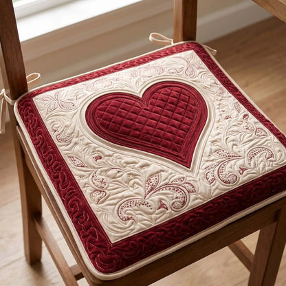 Love Heart Quilted Chair Cushion