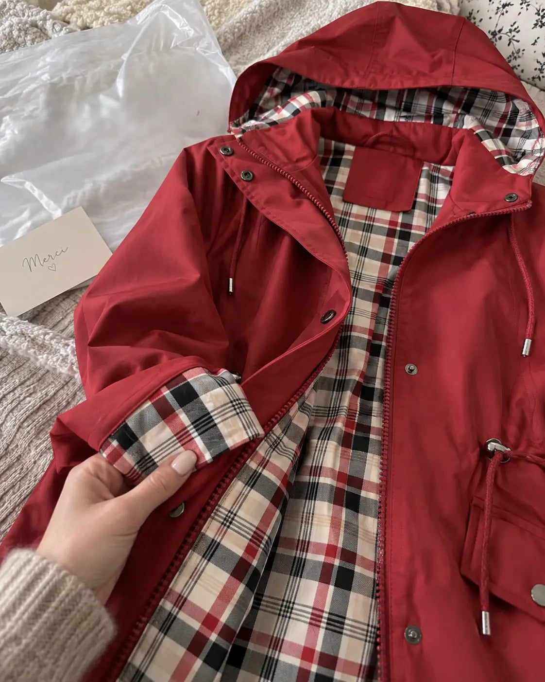 Women's Waterproof Woven Hooded Coat