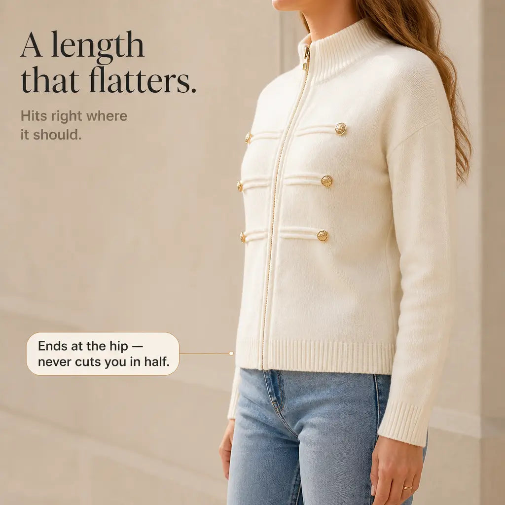 Two-Way Zip Sweater Jacket