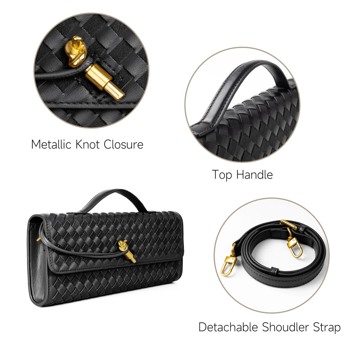 Women's Woven Evening Clutch Handbags