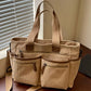 Corduroy Multi-Pocket Convertible Tote Bag