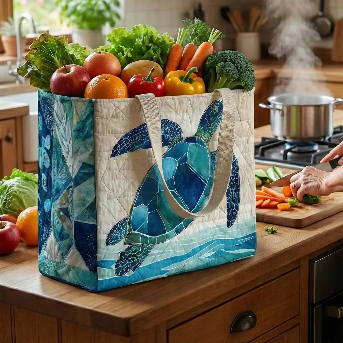 Ocean Breeze Quilted Shopping Bag