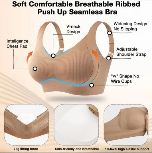 Full Coverage Push Up No Underwire Wireless Bra