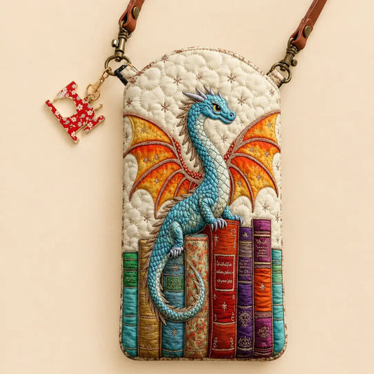 Book Dragon Quilted Slim Phone Crossbody Bag