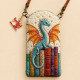 Book Dragon Quilted Slim Phone Crossbody Bag