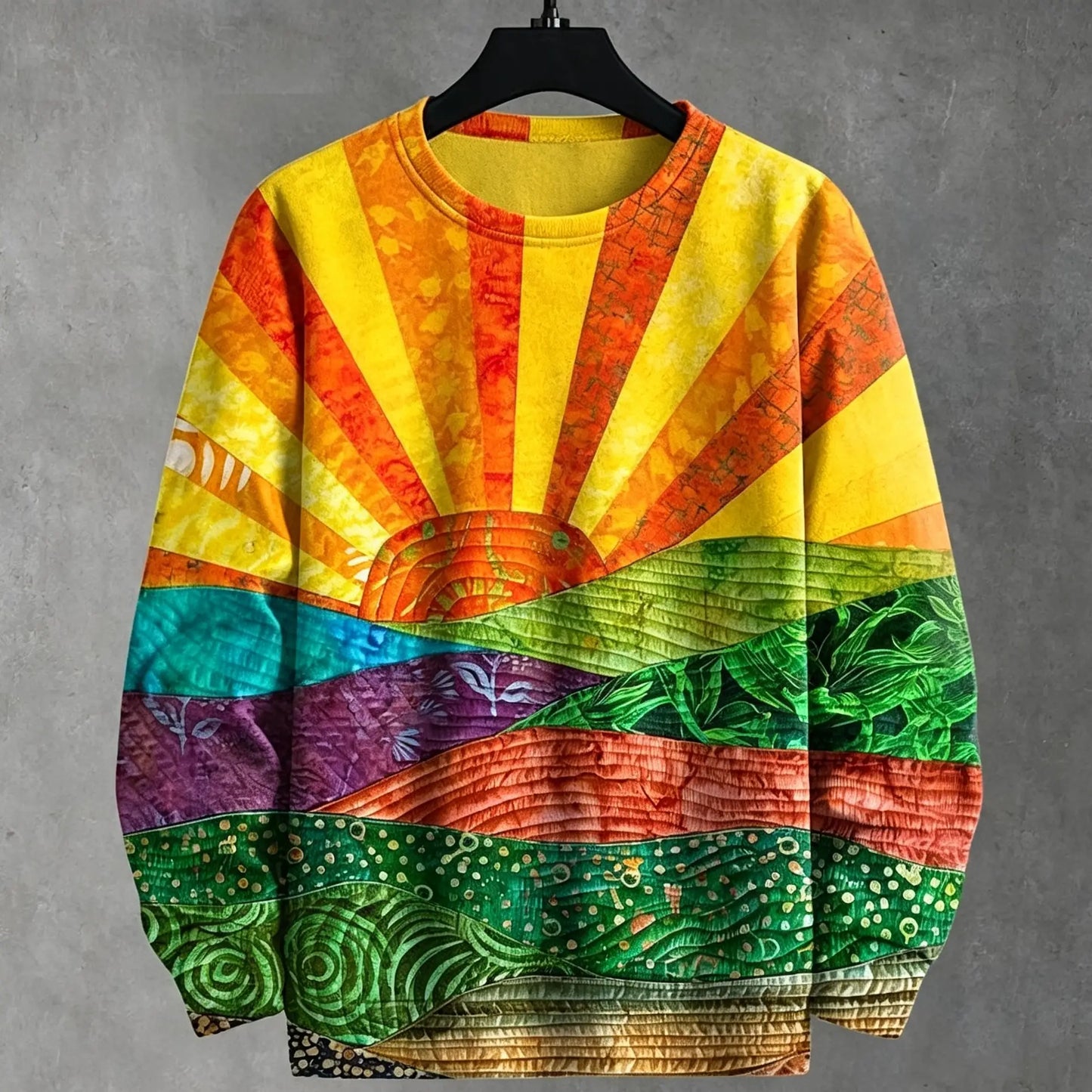 Sunrise Landscape Colorful Boho Style Sweatshirt