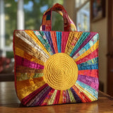 Colorful Sun Handmade Tote Bag