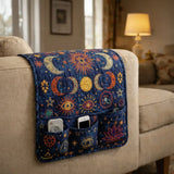 Cosmic Symbols Quilted Sofa Armrest Organizer