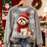 Shih‑Tzu Xmas Cozy Plush Sweatshirt