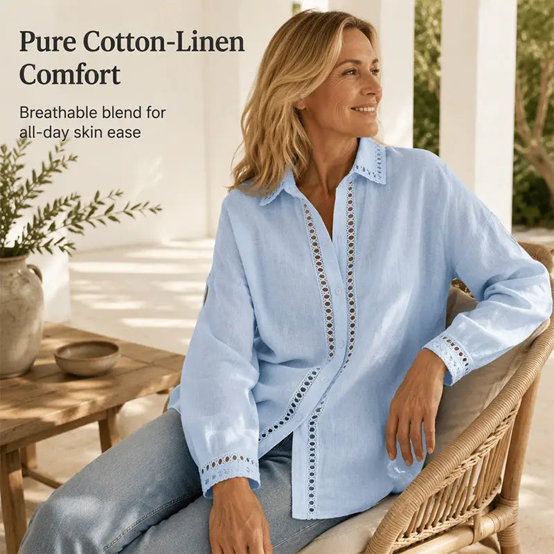 Women's Casual Spliced Long Sleeve Blouse