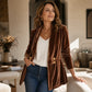 Full Size Velvet Open-Front Cardigan Plus Size