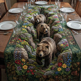 Grizzly Bears Quilted Table Runner