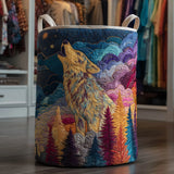 Aurora Howling Quilted Laundry Basket