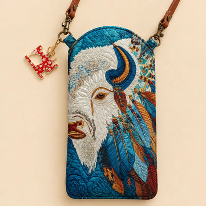 White Buffalo Quilted Slim Phone Crossbody Bag