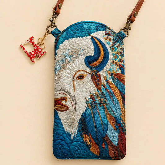 White Buffalo Quilted Slim Phone Crossbody Bag
