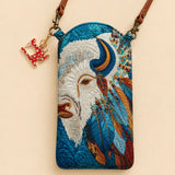 White Buffalo Quilted Slim Phone Crossbody Bag