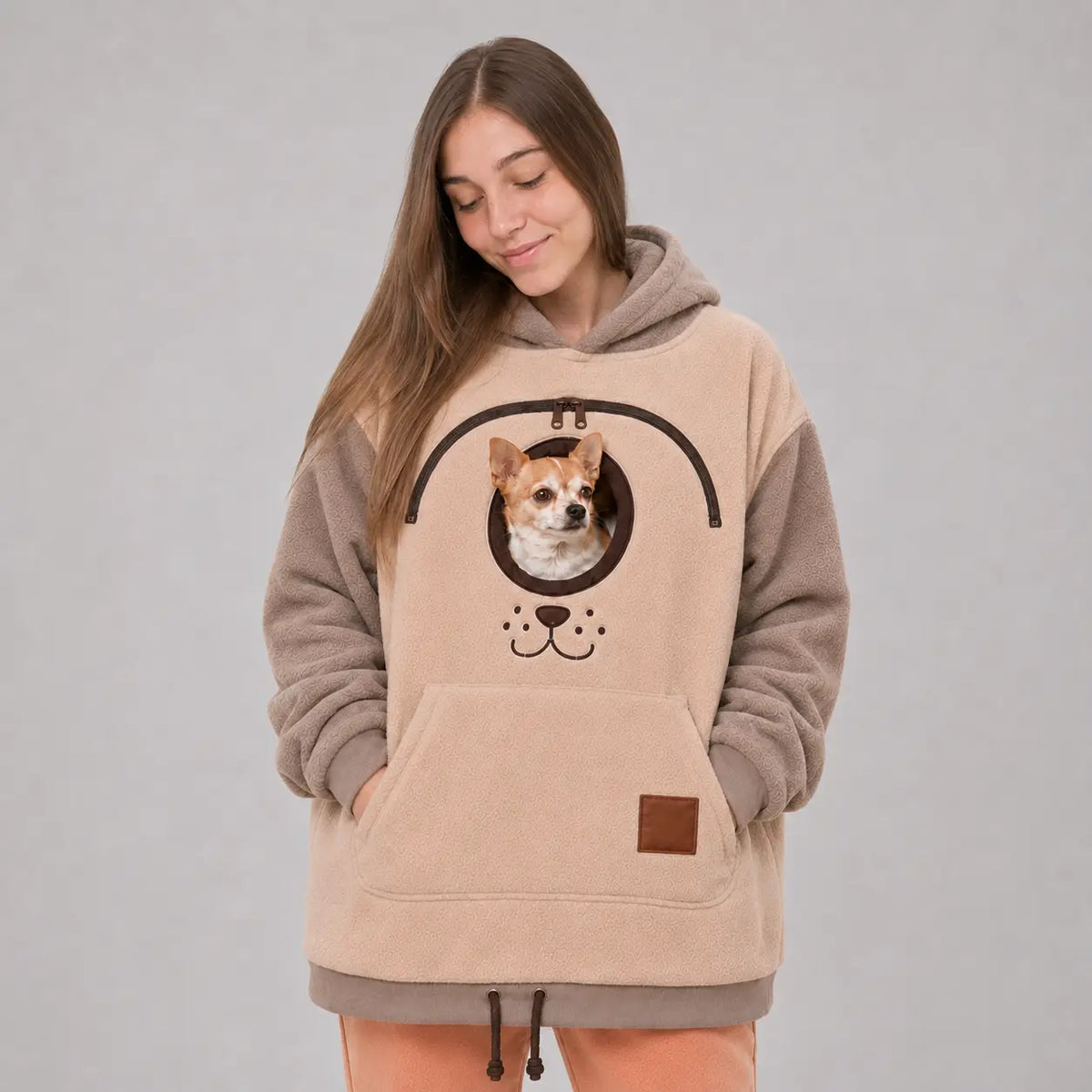 Cozy Pet Carrier Hoodie Built in Pouch for Cats Small Dogs