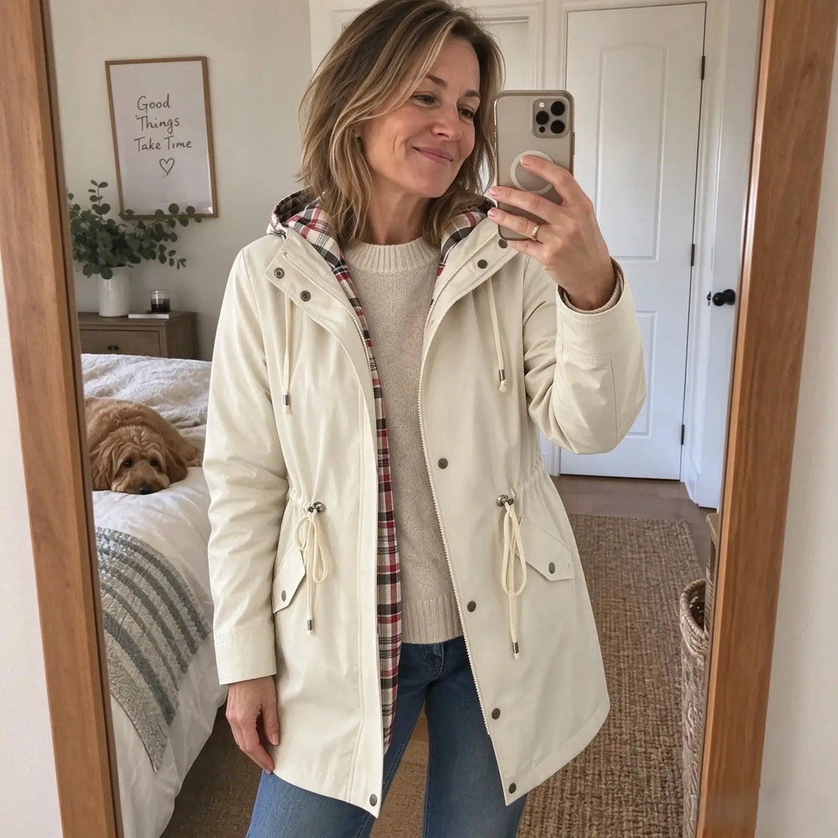 Women's Waterproof Woven Hooded Coat
