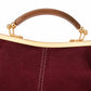 Women's Suede Structured Top Frame Crossbody Bag