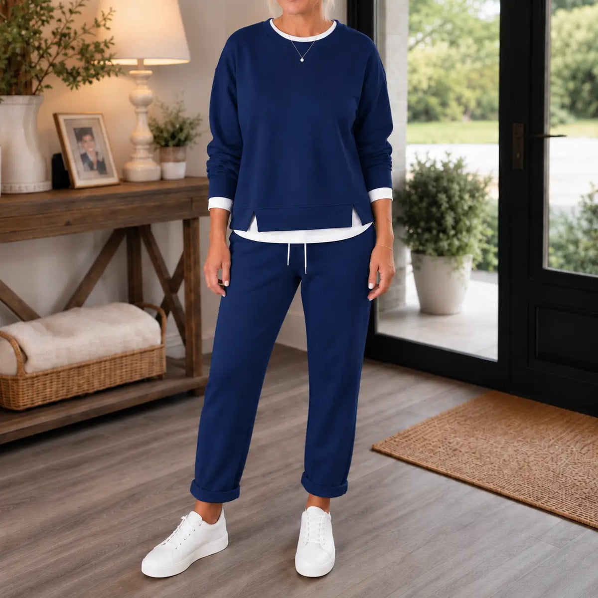 Wearbella – Side-Slit Sweatshirt And Jogger Set