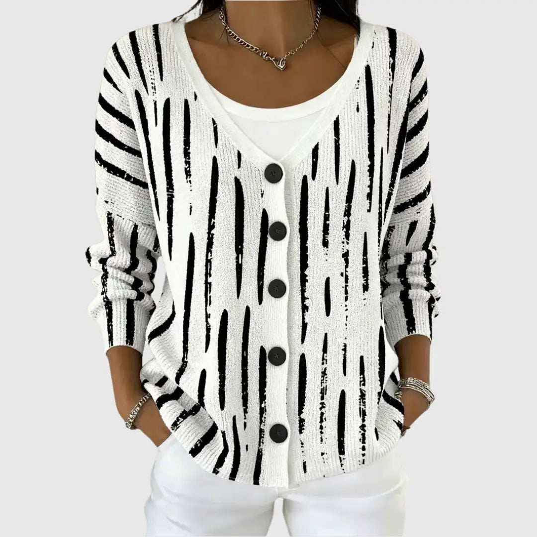Comfortable Button-up Faux-knit Cardigan