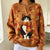 Christmas Retro 3D Digital Print Polo Sweatshirt With Buttons