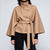 Women's Mandarin Collar Coat with Slanted Button Row
