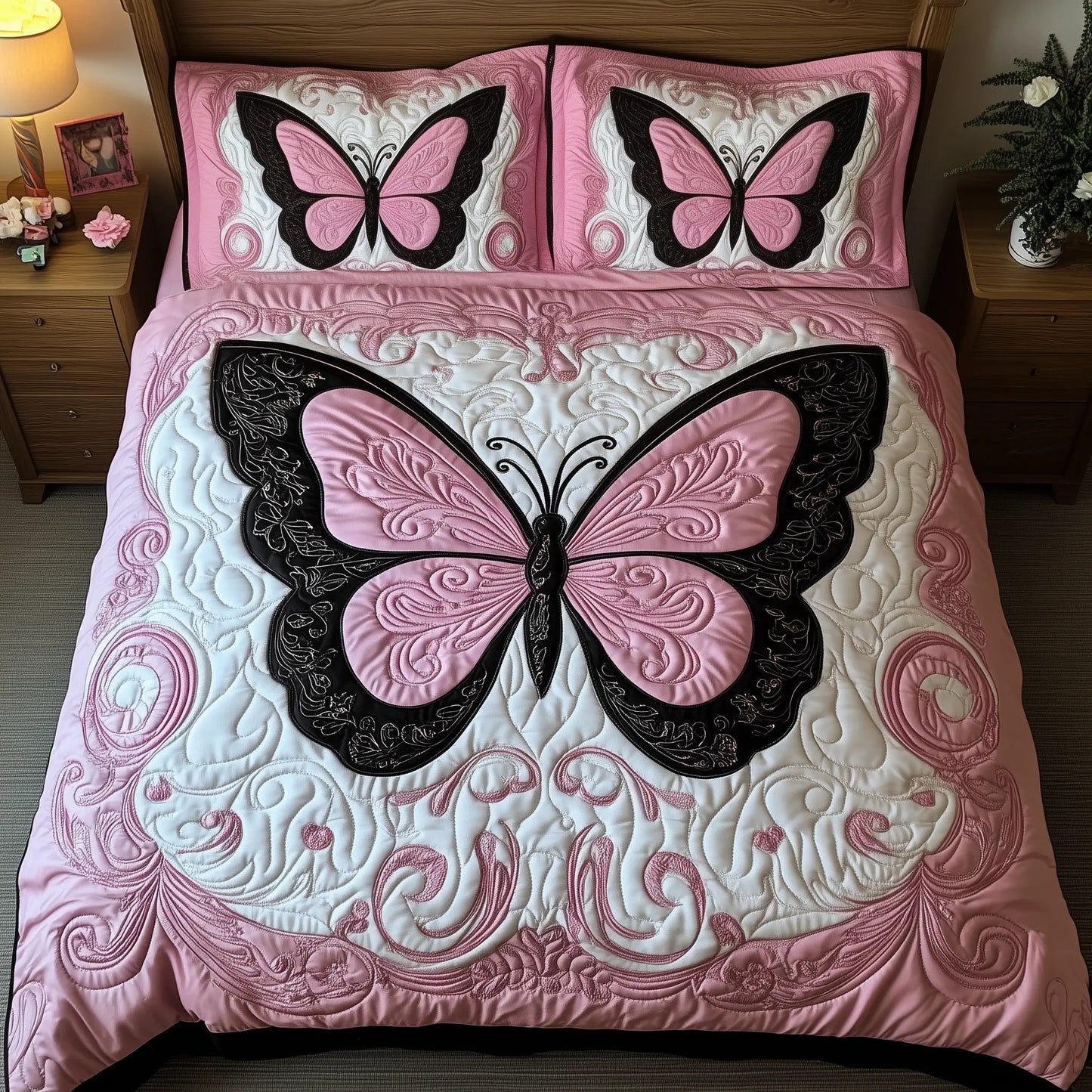 Butterfly Dreamscape Quilted Bedding Set