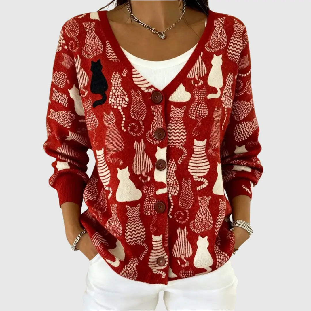 Comfortable Button-up Faux-knit Cardigan