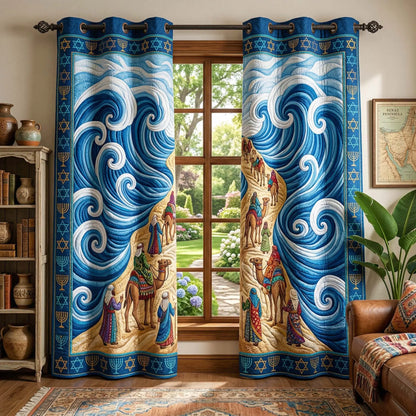Camel Wave Quilted Curtains