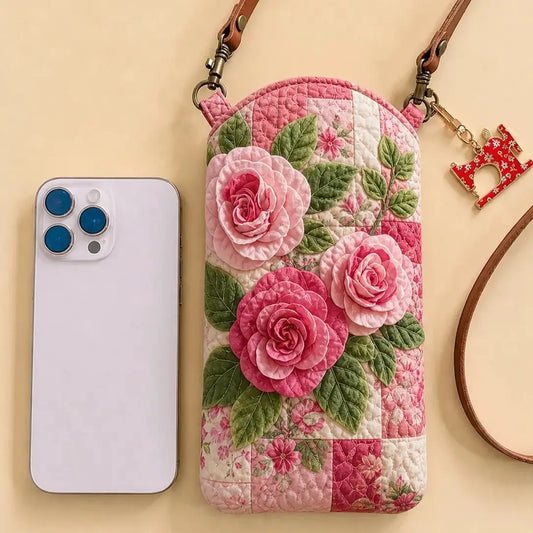 Strong Bloom Quilted Slim Phone Crossbody Bag