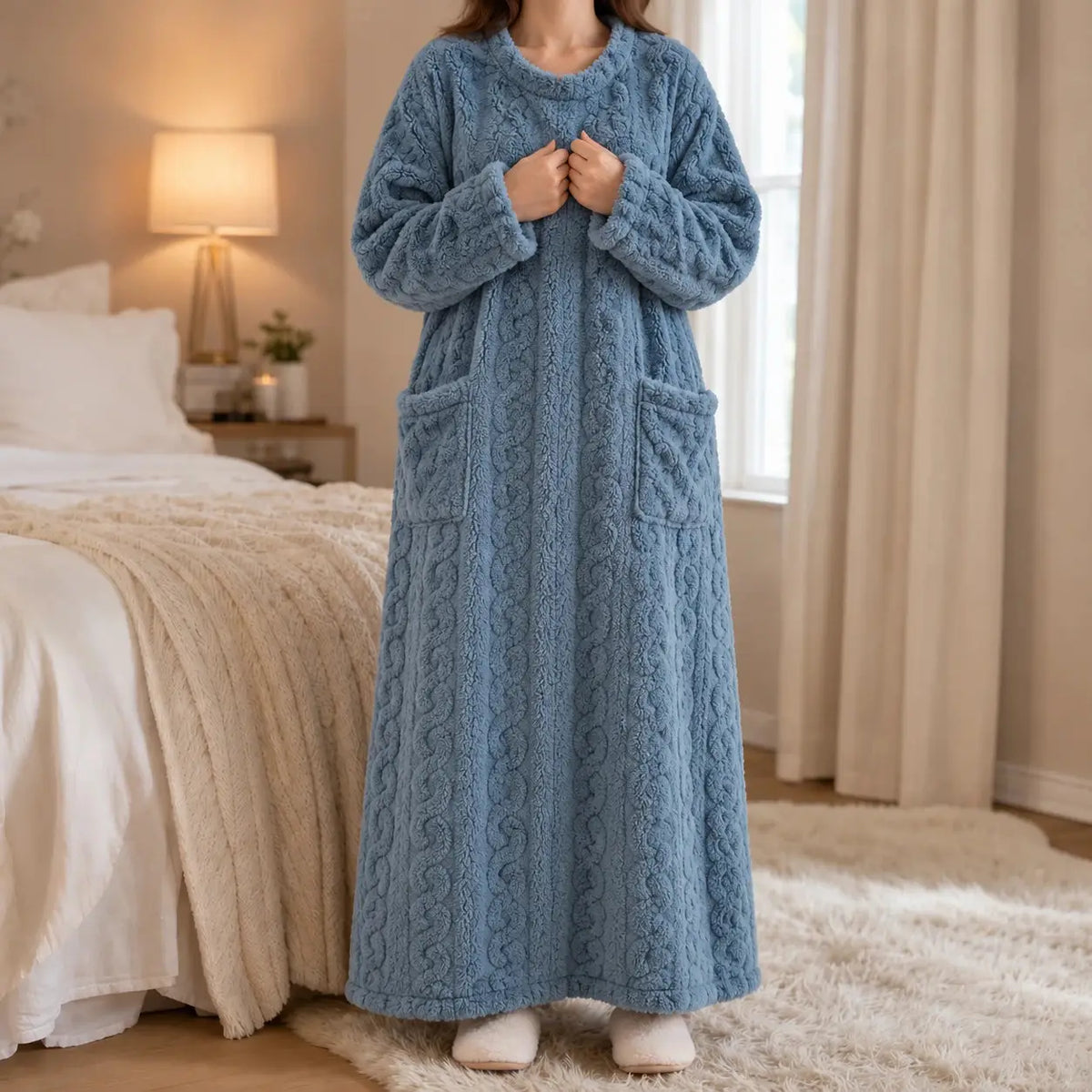 Women's Thick Long-Sleeve Look House Dress