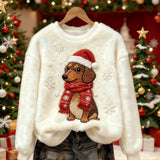 Dachshund Xmas Cozy Plush Sweatshirt