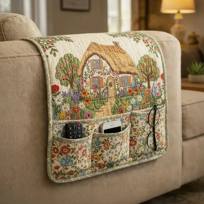 Storybook Cottage Quilted Sofa Armrest Organizer