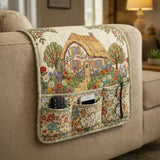 Storybook Cottage Quilted Sofa Armrest Organizer