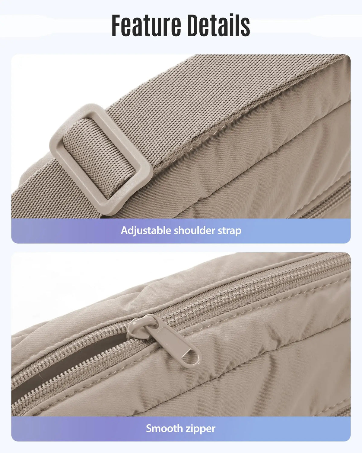 Nylon Lightweight Puffer Crossbody Bag for Women