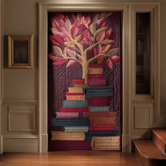Book Tree Quilted Door Cover