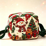 Christmas Snowman Quilted Crossbody Bag